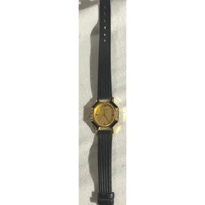 Gold Tone Black Accent Women's Quartz Fashion Watch with Rhinestone‎ Detail thumbnail 8