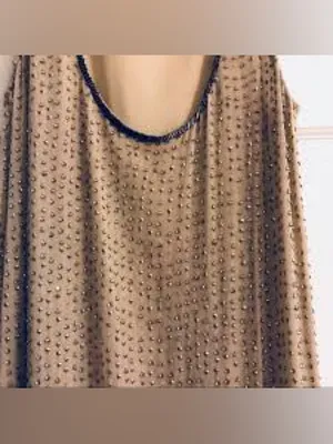 Gold Hawk Metallic Bronze Embellished Beaded Gatsby Blouse Sz S NWT Retail $254 thumbnail 9