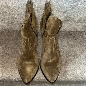 Frye Brown Ankle Boots Suede Slip-On thumbnail 2