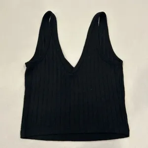 Abercrombie & Fitch Black Ribbed V-Neck Tank Top Women’s XS thumbnail 2