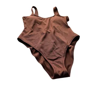 Aerie One Piece Cheekiest Swimsuit Pique Babewatch Brown Size Large Swimwear thumbnail 5