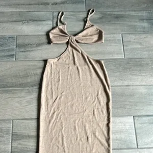 Tan cut out dress thumbnail 2