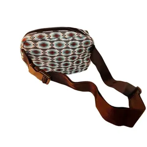 SHOWMAN AZTEC NYLON BELT BAG - GRAY/BROWN/BLUE Fanny Pack thumbnail 3