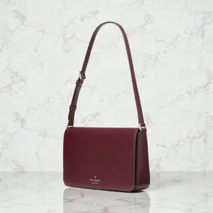 Kate Spade Staci Flap Shoulder Bag Purse in Grenache Leather KF371 thumbnail 4