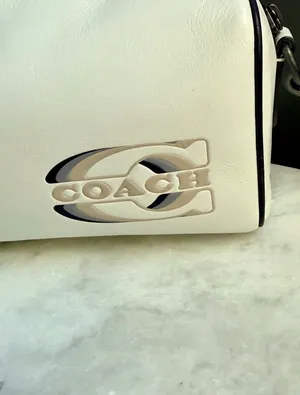 Coach Axel Crossbody Bag Leather Chalk White Gunmetal Graphic Stamp CJ818 thumbnail 4