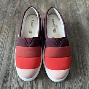 Toms Women's Alpargata Mallow Puff 8 Burgundy Red Pink Slip On Sandals Shoes thumbnail 2