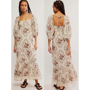 Free People Ethereal Dainty All the Attitude Printed Maxi Dress Medium Cottage thumbnail 3