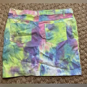 🐸LIKE AN ANGEL Tie-Dyed Stretch Jean Skirt, Size 2X thumbnail 2