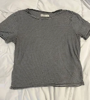 Abercrombie and Fitch Striped Black and White Top thumbnail 1