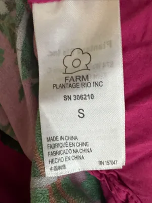 Farm Rio Boho Tropical Print Long Sleeve Maxi Dress in Fuchsia Size Small thumbnail 14