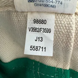 Lands' End Tote Bag Brighton Maui 2014 Cream & Green Canvas Open Top Pockets thumbnail 8