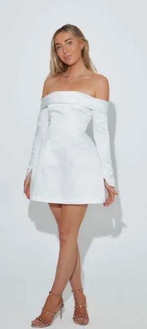 Odd Muse The Ultimate Muse Bardot Mini Dress White thumbnail 1