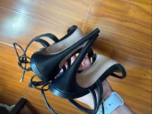 Schutz Black Leather Brynn Strappy Heels thumbnail 7
