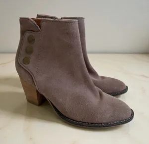 JEFFREY CAMPBELL Taupe Suede Ankle Booties Boots Size 8 thumbnail 1