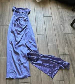 Elegant Purple Strapless Dress thumbnail 1