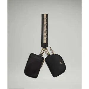 ✨Lululemon Dual Pouch Wristlet Black / Gold / Grey✨ thumbnail 3