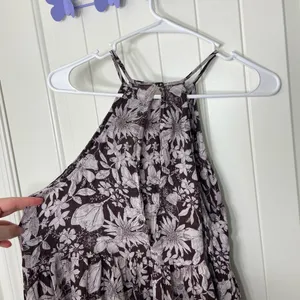 Kimchi Blue Anthropologie‎ women’s brown cream high low high neck summer dress M thumbnail 8