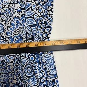 LOFT Maxi Dress Blue Paisley Criss Cross Back Boho Wedding Party‎ Coastal M thumbnail 7