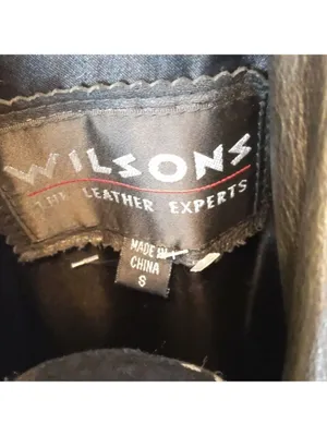 WILSON'S leather black vintage jacket size small thumbnail 2
