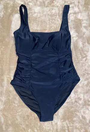 NWT Old Navy Black One-Piece Swimsuit with Ruched Sides thumbnail 1