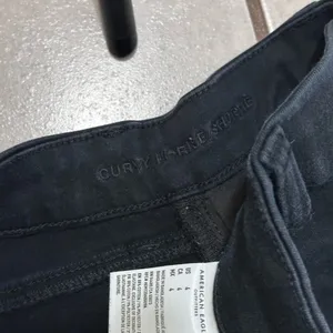 American Eagle Women‎ Black Denim Curvy High Rise Shortie Cutoff Shorts size 4 thumbnail 4