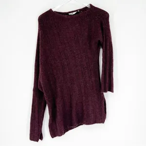 NWT ZARA Asymmetrical Off Shoulder Wool Blend Sweater‎ Women's L Quiet Luxury thumbnail 3
