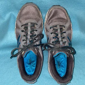 NEW BALANCE leather mesh memory foam lace up gray blue sneakers size 9.5 thumbnail 5