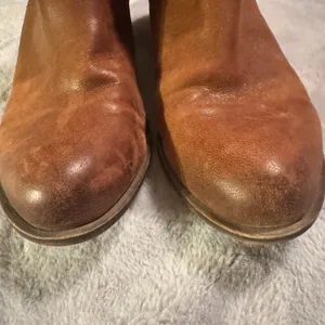 LUCKY BRAND Boots Brown Leather Basel booties side zip distressed womens 8M thumbnail 3