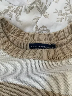 Brandy Melville Tan Striped Sweater thumbnail 4