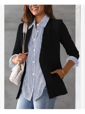 NEW Button Down Striped Classic Long Sleeve Collared Career Shirt S thumbnail 6