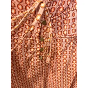 Free People $128 Star Dip Smocked Cotton Mini Dress Retro Boho Oversized XS thumbnail 6