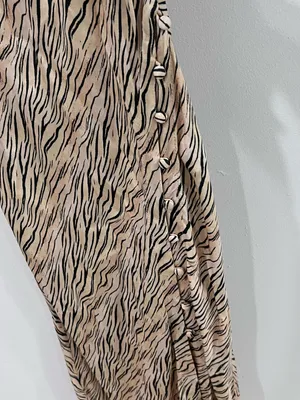 For Love & Lemons Zebra Slip Maxi Dress | Y2K Cowl Neck | Mob Wife Resort S thumbnail 4