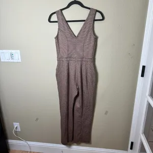 WILD FABLE Zip Front Houndstooth Jumpsuit Wide Leg Stretch Size XS thumbnail 6
