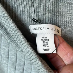 Gray Sweater Pants Comfy Ribbed New Size M thumbnail 8