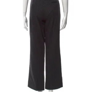 BURBERRY London Stripped Wide Wool leg pants black‎ sz 12 thumbnail 4