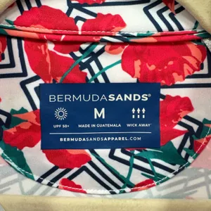 Bermuda Sands Women's Red‎ Floral Performance Golf Polo Shirt UPF 50 Wick Away M thumbnail 8