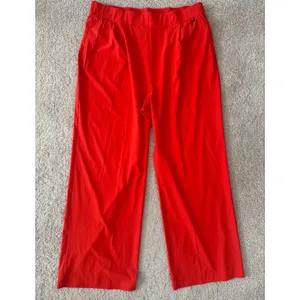Nike Dri-fit Pants High Waist Loose Wide Leg Ripstop Red Orange Travel Women XL thumbnail 3