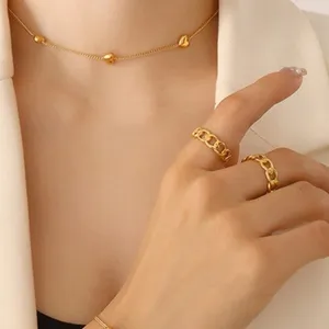 1pc Golden French Style STAINLESS STEEL WATERPROOF Necklace thumbnail 1