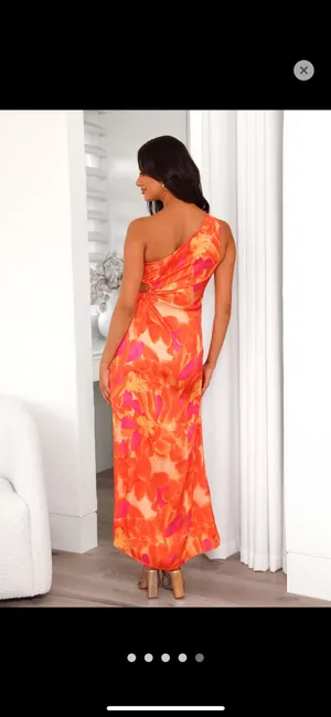 Hello Molly Pink and Orange Floral Maxi Dress thumbnail 2