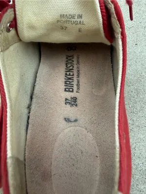 Birkenstock Arran Canvas Lace-Up Sneakers in Red & White Size US 7 thumbnail 3