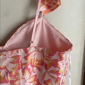 LULUS Darling Celebration Coral Pink Floral Ruffled Trumpet Midi Dress thumbnail 11