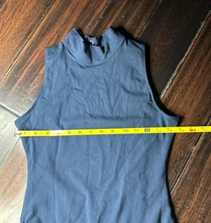 Mock neck bodysuit cutout back Los Angeles Apparel one piece leotard basic thumbnail 4