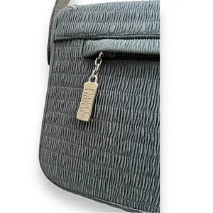 Stuart‎ Weitzman Handbag Solid Green Textured Shoulder Bag Purse with Dust Bag thumbnail 4