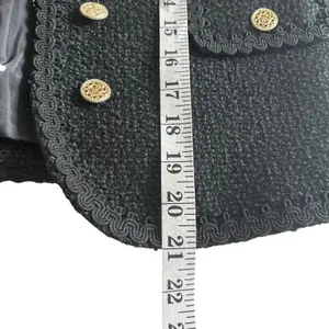 Zara Black Tweed Double Breasted Open Collarless Blazer Jacket Size XS NWT thumbnail 8