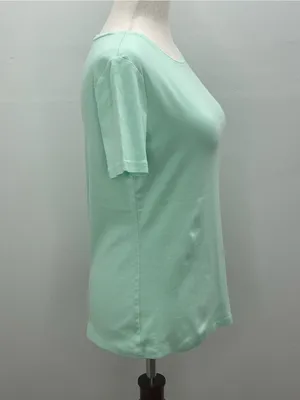 Talbots Tee Womens Mint Green Short Sleeve 100% Pima Cotton Basic Top Small thumbnail 4