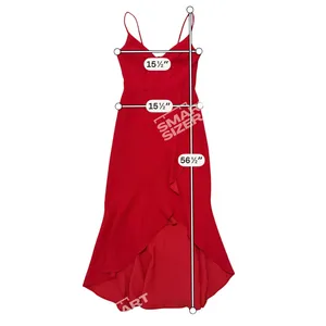 XScape Womens Asymmetrical Ruffle Midi Dress Size 4 Red Cocktail Wedding Guest Event thumbnail 7