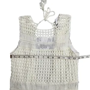 Anthropologie Line & Dot Karolina Crochet White‎ Dress Size: M thumbnail 4
