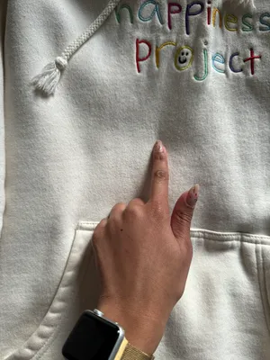 Happiness Project Hoodie White thumbnail 2