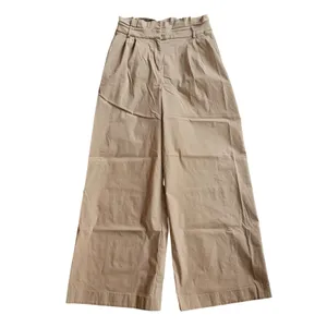 Express Womens Tan Khaki High Waisted Wide Leg Paperbag Trousers‎ 8R thumbnail 2