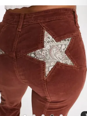 Free People Firecracker Star Pocket Flared Corduroy Pants Sz 30 thumbnail 2